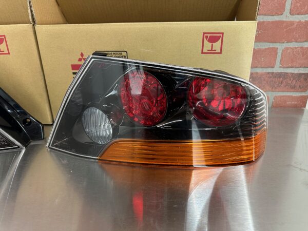 03-06 Mitsubishi EVO 9 JDM Tail Lights OEM Evo 8 Evolution CT9A Black Chrome - Image 3