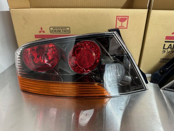 03-06 Mitsubishi EVO 9 JDM Tail Lights OEM Evo 8 Evolution CT9A Black Chrome - Image 5