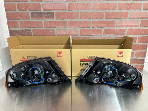 03-06 Mitsubishi EVO 9 JDM Tail Lights OEM Evo 8 Evolution CT9A Black Chrome - Image 7