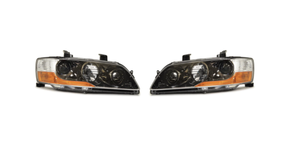 06 Mitsubishi OEM Evo 9 JDM MR NON-HID Headlights (Black Chrome) Set Pair