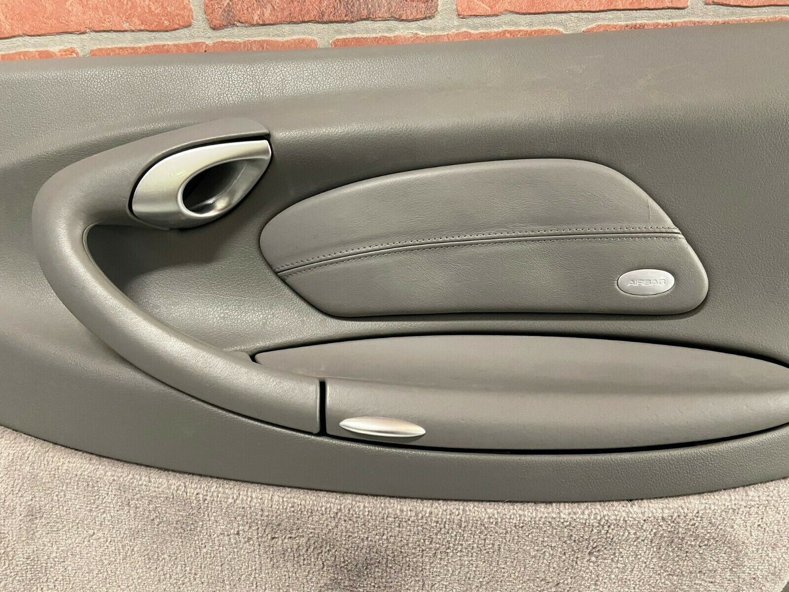 Porsche 996 Carrera 911 Passenger RH Side Door Panel Interior Trim Leather Grey - Image 5